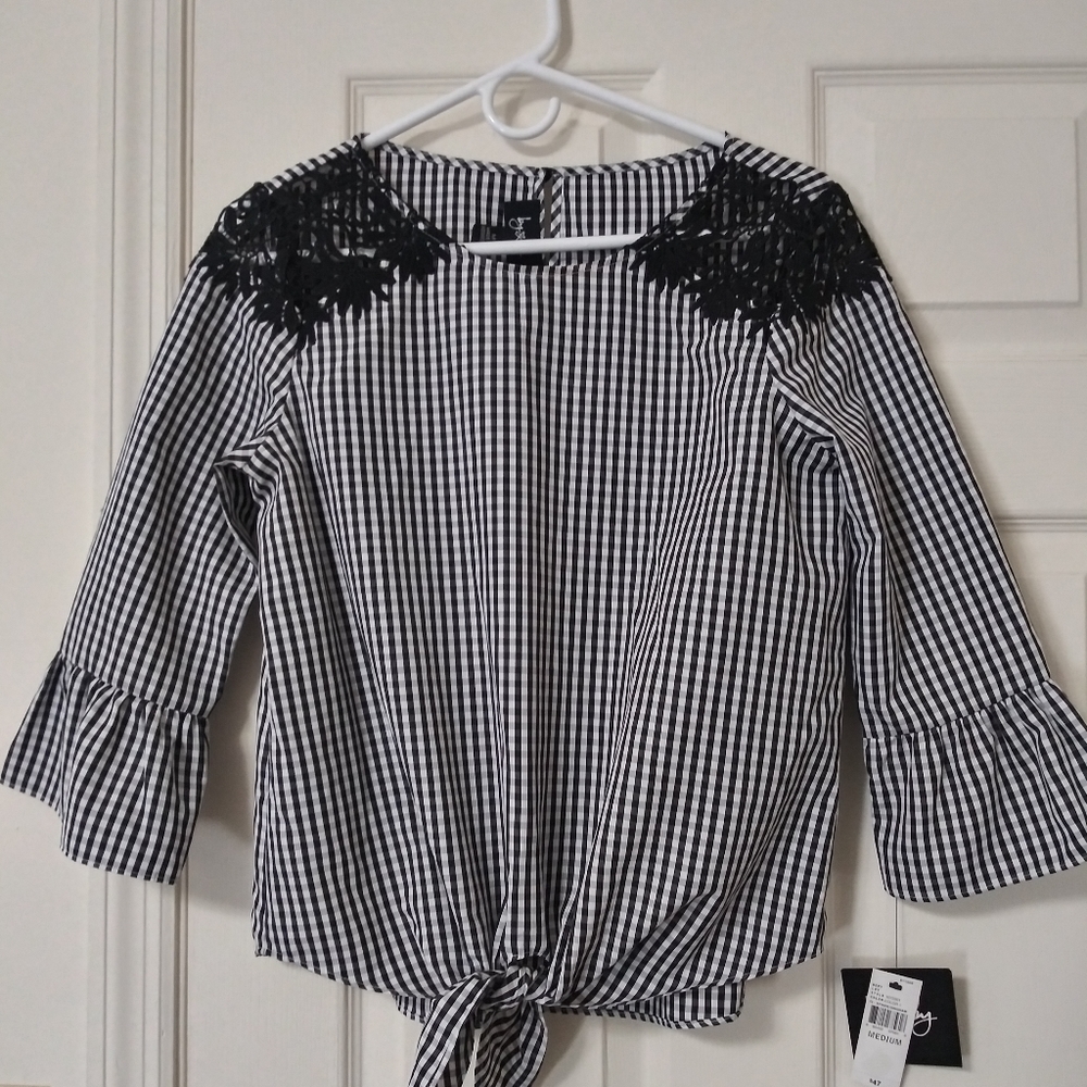 Black & White Checked Blouse